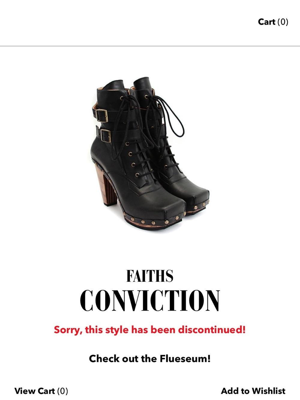 Fluevog Faith's Conviction Discontinued Size 8